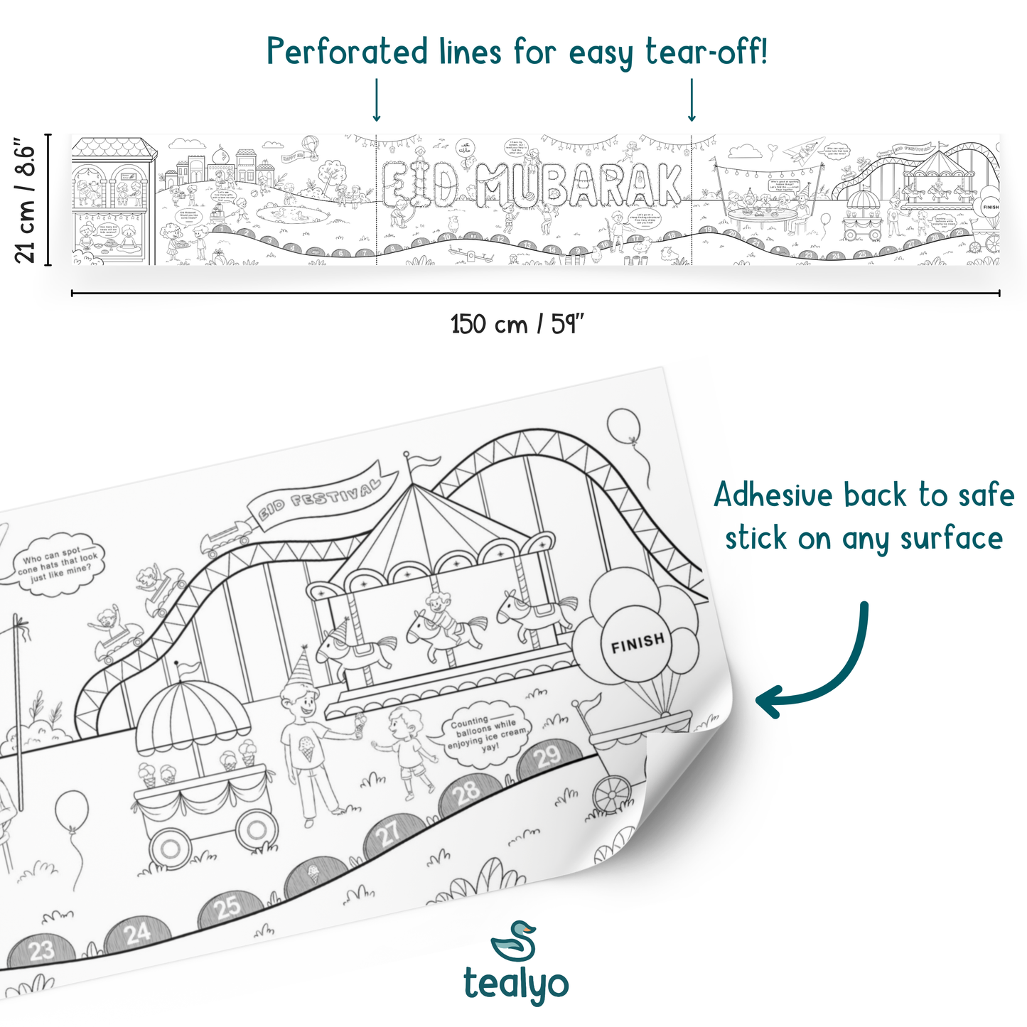 Eid Adhesive Coloring Poster - ملصق تلوين لاصق للعيد